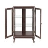 FURNIinspire Utility Storage Cabinets Curio Cabinet, Showcase, Display Cabinet With Mirrored Back Panel For Home, Office, Brown, 11.81"*25.99"*43.79" - 2 of 4