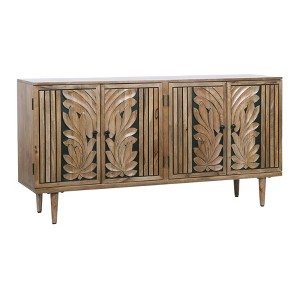 Treasure Trove Accents 4 Door Credenza Leoti Warm Brown/Black - 1 of 4
