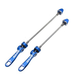 Unique Bargains Bicycle Quick Release Axles Skewers Lever Front Rear 5.91" 7.48" Blue 2 Pcs - 1 of 4