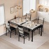 Dining Table Set, Dining Room Table Set with Corner Protector, Wood Kitchen Table and Chairs Set with Upholstered Chairs for Kitchen Room, Apartment - 4 of 4