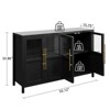Sideboard Buffet Cabinet with Glass Doors, Large Buffet Cabinet with Storage, Modern Farmhouse Storage Cabinet Table for Kitchen Dining Room - 2 of 4