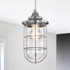 5" x 5" x 43" Tiago Glass Shade Pendant Lamp Silver - Warehouse Of Tiffany: Modern ETL Listed Ceiling Fixture - 3 of 3