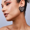 SOHI Women's Onyx Black Heart Shaped Stud Earrings - 3 of 4