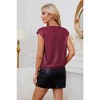 Womens V Neck Glitter Sequins Shirts Tops Cap Sleeve Modest Club Tops Sequins Party Shirts Party Tee Blouse Tops for Party - 2 of 4