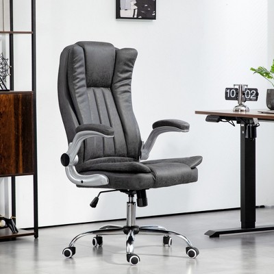 Okak High-Back Executive Office Chair with Padded Flip-up Armrest, Desk Chair with Adjustable Height, Criss Cross Chair for Home, Office