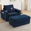 42.5" Chaise Lounge Armchair with Storage Ottoman, USB Ports, Cup Holders, Phone Holder & Side Pockets for Living Room-Baofuwish - 2 of 4