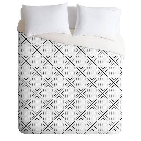 King Little Arrow Design Co Mud Cloth Tile Comforter Set Black White Deny Designs Target