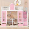 Grungis Twin Over Twin Loft Bed with Changeable Table,Bunk Bed with Ladder Turn into Upper Bed and Down Desk,Loft and Bunk Bed for Bedroom - 3 of 4