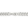 Black Bow Jewelry Men's 10.5mm Sterling Silver Solid D/C Domed Curb Chain Bracelet - 3 of 4