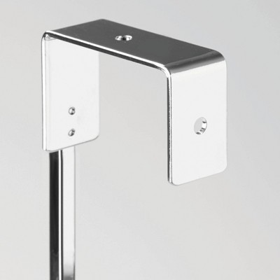 Chrome Over the Door 3-Bar Towel Rack with White Accents