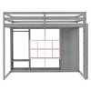 Merax  Modern Wood Loft Bed with Wardrobe Shelves and Cabinet - 4 of 4