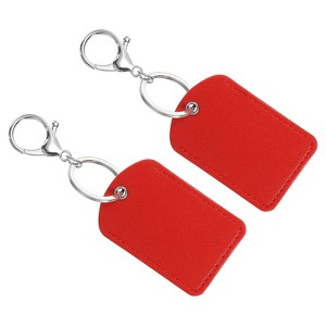 Unique Bargains PU Leather Keychain Fobs with Key Rings for DIY Crafts 2 Pcs - 1 of 4