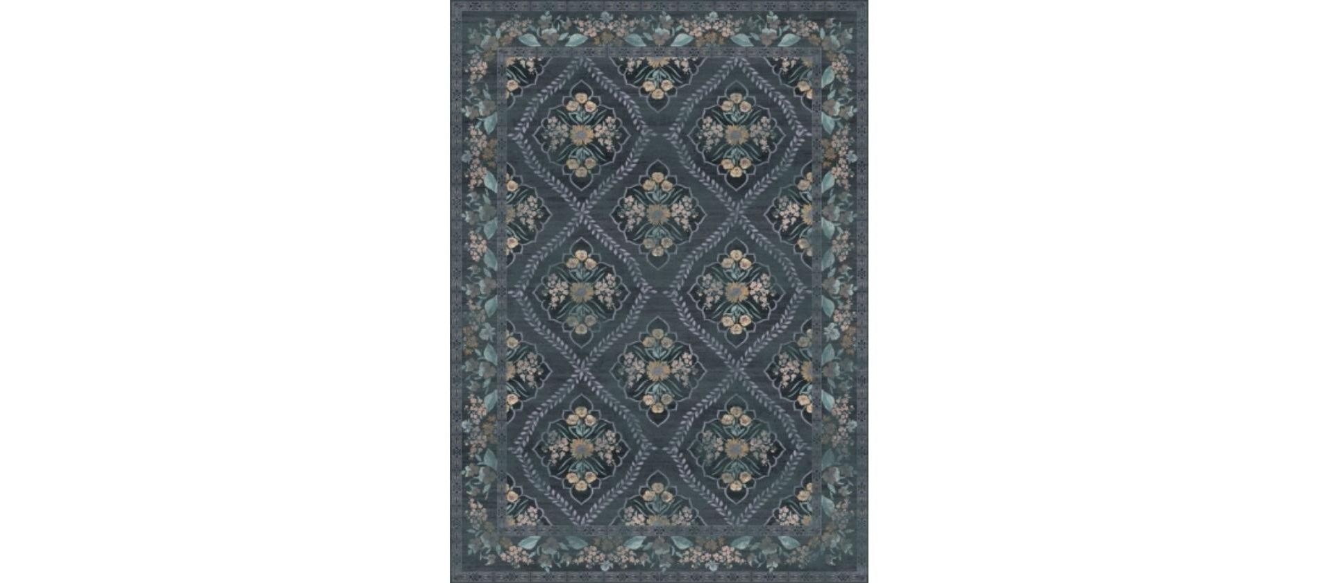 Coucheta Living Room Rug Machine Washable Boho Area Rug Non Slip Floral Vintage Low Pile Large Rugs for Living Room Bedroom Farmhouse Dining Room