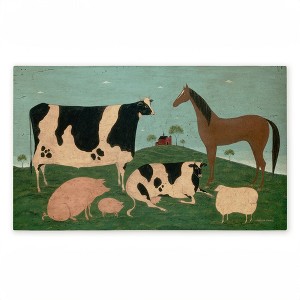 Stupell Industries Friend Indeed Farm Animals Printed Outdoor Door Mat, design by Warren Kimble, 18"x30" - 1 of 4