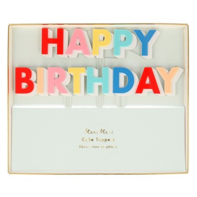 Meri Meri Happy Birthday Acrylic Cake Toppers (Pack of 2)