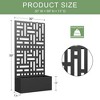 59" H×29"W Dovelina Black Metal Planter Box with Trellis Privacy Screen for Patio - 3 of 4