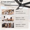Airsurfer 52" Industrial Ceiling Fan with Light, Matte Black Metal Cage Light & Wood Blades,6-Speed Reversible DC Motor,Remote Control for Living Room - 4 of 4