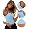 INSPIRE CHIC Women's Spaghetti Strap Camisole Sleeveless Contrast Color Cropped Tank Top - 3 of 4