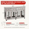 Dog Crate Furniture with 5 Doors, 58" Wooden Dog Kennel End Table with Large Capacity Drawers, Dog House with Openable Divider - 2 of 4