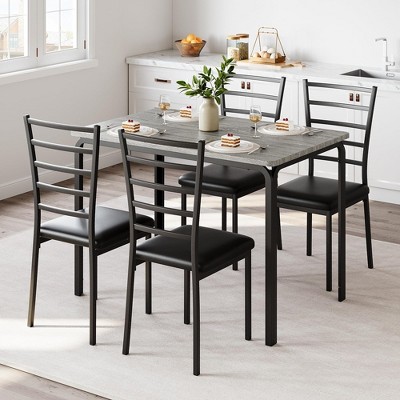 Dining Table for 4, Small Table and Chairs Set of 4, Dinette Set for 4, Square Dinner Table Set