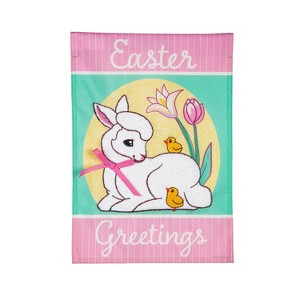 Easter Greeting Linen Garden Flag - 1 of 2