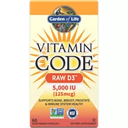 Garden of Life Vitamin D Vitamin Code Raw D3 5,000 Iu Capsule 60ct