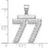 Black Bow Jewelry 14k White Gold, Varsity Collection, Large D/C Pendant, Number 77 - 2 of 3