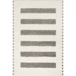 nuLOOM Jasmina High/Low Striped Shag Area Rug, 5' x 8', Ivory