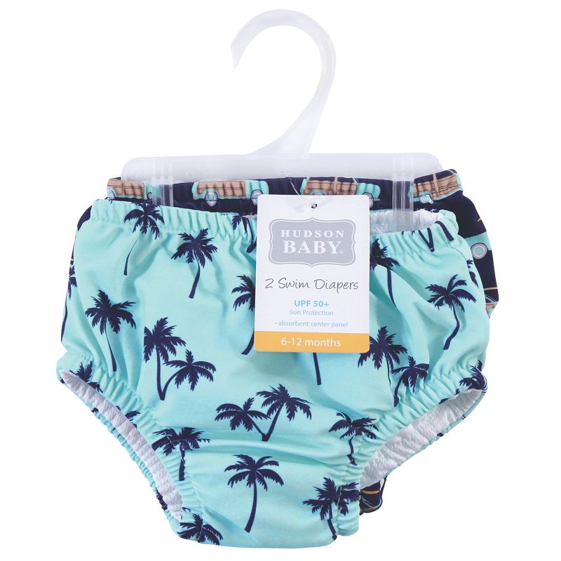 Hudson Baby Infant and Toddler Boy Swim Diapers, Palm Trees, 3 of 6