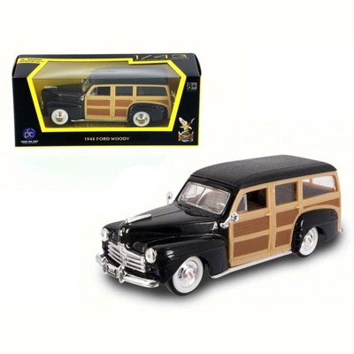 1948 Ford Woody Wagon Black 1/43 Diecast Model Car by Road Signature