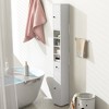 Tangkula Tall Slim Bathroom Storage Cabinet Linen Tower w/ Drawer & Adjustable Shelves - 3 of 4