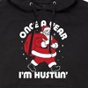 Men's - Instant Message - Once A Year Hustlin Santa Christmas Graphic Fleece Pullover Hoodie - 2 of 4