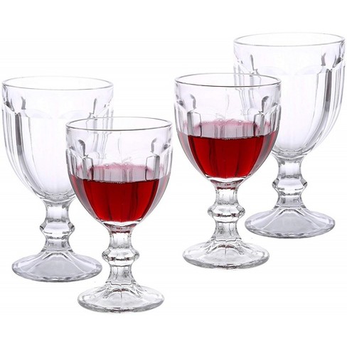 Set of 2 Red Wine Glasses - Bezrat Hand Painted