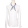 INSPIRE CHIC Women Polka Dots Cotton Linen Retro Solid Color Plain Square Neck Scarves 1Pc - 2 of 4