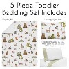 Sweet Jojo Designs Boy Girl Gender Neutral Unisex Toddler Bedding Set Watercolor Woodland Forest Animals Green Brown White 5pc - 3 of 4