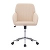 CAVINAS Adjustable Swivel Office Chair, Ergonomic Office Chair with Silver Base and Wheels for Work Study Vanity - 2 of 4