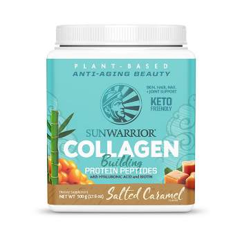 Collagen Building Protein Peptides + Hyaluronic Acid and Biotin, Salted Caramel Flavor, Sunwarrior, 500gm