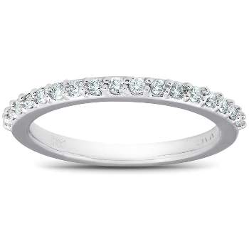 Pompeii3 1/4Ct Diamond Ring Matching Engagement Band 17-Stone 14k White Gold