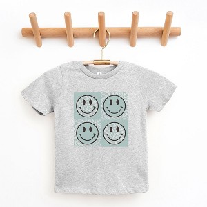 The Juniper Shop Four Checkerboard Smiley Face Toddler Short Sleeve Tee - 1 of 2