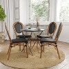 Merrick Lane Mael Set of Four Stacking Thonet Bistro Style Chair with Arms, Textilene Seat, and Bamboo Finished Metal Frame for Indoor/Outdoor Use - 2 of 4