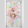 NoJo Floral Burst Pink, Blue, Green and White Flower 100% Cotton Photo Op Fitted Crib Sheet - 2 of 4