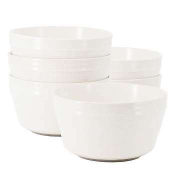 Gibson Bee and Willow Milbrook 6 Piece 6 Inch Stoneware Bowl Set in White Speckle