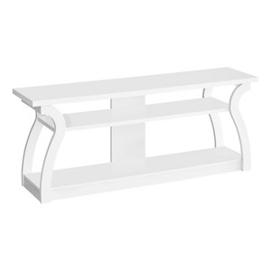 Monarch Specialties Tv Stand 60 Inch Console Media Entertainment Center Storage Shelves Living Room Bedroom Laminate White Contemporary Modern - 1 of 4