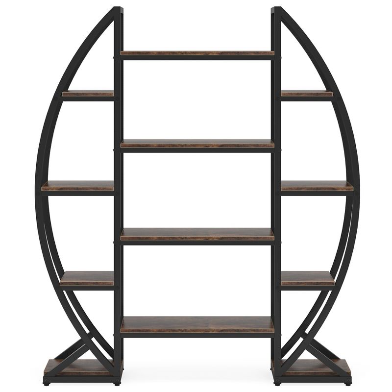 Tribesigns 55" Wide Oval Triple Etagere Bookcase, 5 of 8