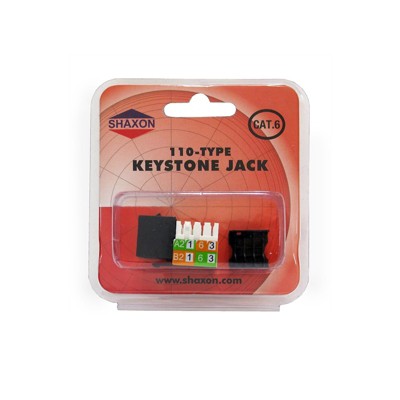 Shaxon Category 6 RJ45/110 568A/B Keystone Jack Black BM703B810-B
