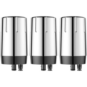 Fil-Fresh 3-Pack Water Filter Replacement for Brita Faucet Filtration System, NSF Certified, BPA-Free, Lasts 4-Months or 100 Gallons, Chrome - 1 of 4