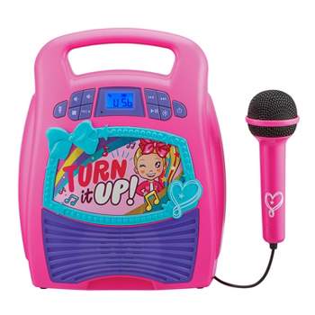 eKids JoJo Siwa Bluetooth Karaoke Machine with Microphone for Kids and Fans of JoJo Siwa Toys - Pink (JJ-553.EXV1OL)