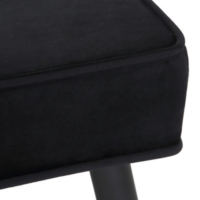 40'' Black Velvet Tufted Bedroom Bench with Solid Wood Legs