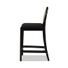PAGED 43.5" High Bar Stools Set of 2 Modern Upholstered Counter Stools with Rattan Back and Wooden Legs for Dining Room - 3 of 4
