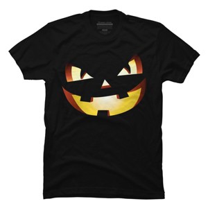 Men's Design By Humans Halloween Pumpkin Evil Smiley Face By artdim T-Shirt - 1 of 4